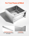 VEVOR mop sink wall-mounted bracket and sturdy base detail