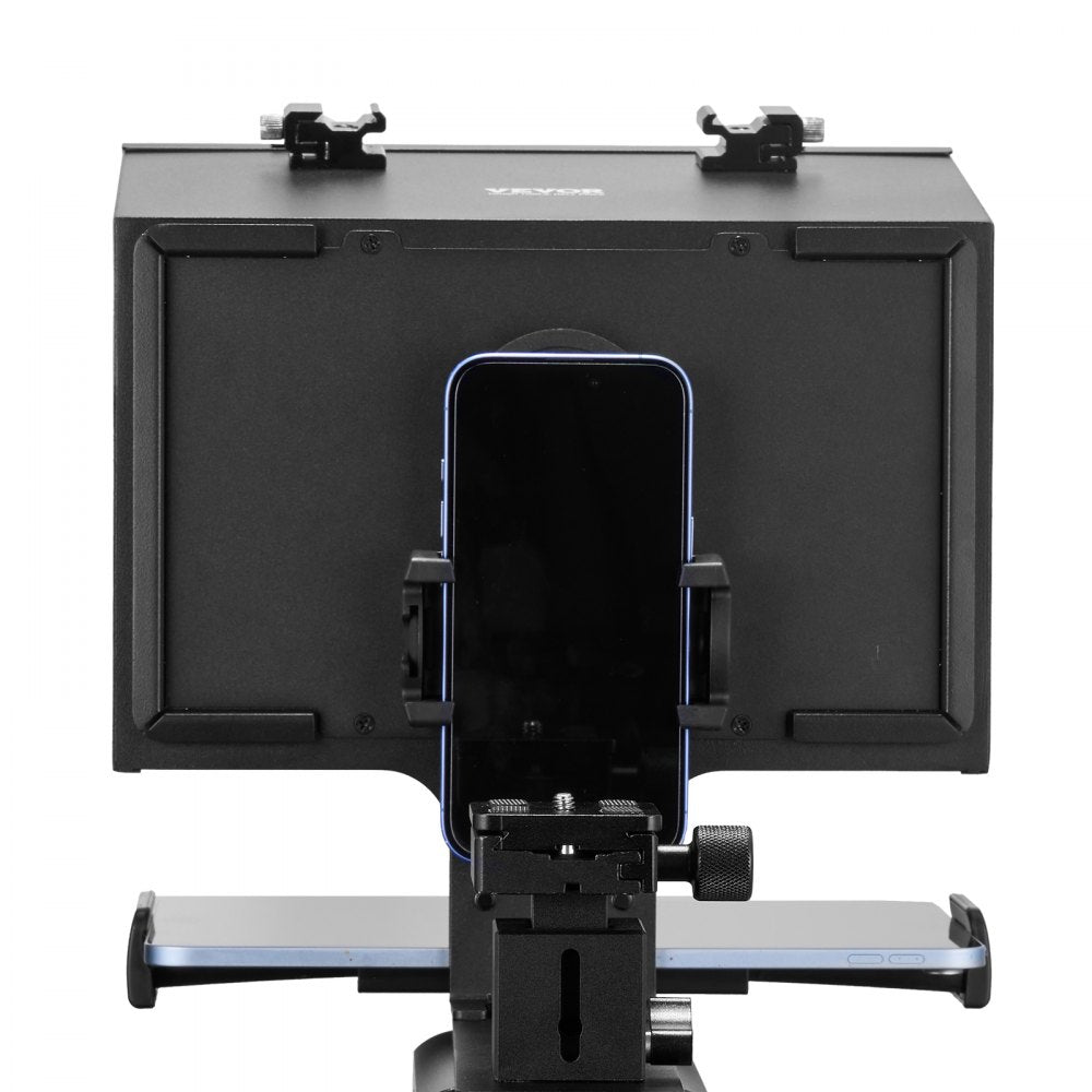 VEVOR Teleprompter, 13" Aluminum Alloy, Floor Type with Adjustable Angle Spectroscope, Remote Control, for YouTube, Twitch, Zoom, Supports DSLR/Webcam/Smartphone, for Video Recording/Live Streaming