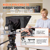 VEVOR Teleprompter, 16" Aluminum Alloy, Floor Type with Adjustable Angle Spectroscope, Remote Control, for YouTube, Twitch, Zoom, Supports DSLR/Webcam, for Video Recording/Live Streaming