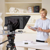 VEVOR Teleprompter, 16" Aluminum Alloy, Floor Type with Adjustable Angle Spectroscope, Remote Control, for YouTube, Twitch, Zoom, Supports DSLR/Webcam, for Video Recording/Live Streaming