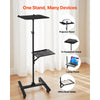 VEVOR Projector Stand, 2 Shelves Laptop Floor Stand, Projector Stands Table with Adjustable Height 33.86 to 53.54 inch, I-Beam Frame Projectors Stands Tripod for Meetings, Outdoor Movies, Video Stand