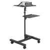 VEVOR Projector Stand with Wheels, Projector Floor Stand Adjustable Height from 22.8 to 57.3 in, Projector Mount with 2 Trays, Ideal for Outdoor Movies, Home, Office, Stage and Studio, Black