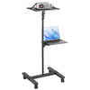 VEVOR Projector Stand with Wheels, Projector Floor Stand Adjustable Height from 22.8 to 57.3 in, Projector Mount with 2 Trays, Ideal for Outdoor Movies, Home, Office, Stage and Studio, Black
