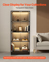 VEVOR clear tempered glass doors display cabinet for collectibles (living room scene)