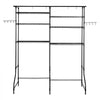 VEVOR Over Washer and Dryer Storage Shelves, 6 Tiers Laundry Room Drying Rack with Hanger Rod and Hooks, Two Rows Adjustable Washer Shelves Space Saver, for Laundry Room Storage & Organization, Black