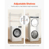 VEVOR Over Washer and Dryer Storage Shelves, 4 Tiers Laundry Room Drying Rack with Hanger Rod and Hooks, Two Rows Adjustable Washer Shelves Space Saver, for Laundry Room Storage & Organization, White