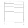 VEVOR Over Washer and Dryer Storage Shelves, 6 Tiers Laundry Room Drying Rack with Hanger Rod and Hooks, Two Rows Adjustable Washer Shelves Space Saver, for Laundry Room Storage & Organization, White