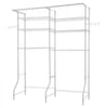 VEVOR Over Washer and Dryer Storage Shelves, 6 Tiers Laundry Room Drying Rack with Hanger Rod and Hooks, Two Rows Adjustable Washer Shelves Space Saver, for Laundry Room Storage & Organization, White