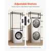 VEVOR Over Washer and Dryer Storage Shelves, 5 Tiers Laundry Room Drying Rack with Hanger Rod and Hooks, Two Rows Adjustable Washer Shelves Space Saver, for Laundry Room Storage & Organization, Black