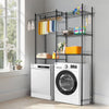 VEVOR Over Washer and Dryer Storage Shelves, 5 Tiers Laundry Room Drying Rack with Hanger Rod and Hooks, Two Rows Adjustable Washer Shelves Space Saver, for Laundry Room Storage & Organization, Black