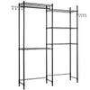 VEVOR Over Washer and Dryer Storage Shelves, 5 Tiers Laundry Room Drying Rack with Hanger Rod and Hooks, Two Rows Adjustable Washer Shelves Space Saver, for Laundry Room Storage & Organization, Black