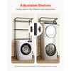 VEVOR Over Washer and Dryer Storage Shelf, 3 Tiers Laundry Room Drying Rack with Hanger Rod and Hooks, Single Row Adjustable Washer Shelves Space Saver, for Laundry Room Storage & Organization, Black