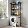 VEVOR Over Washer and Dryer Storage Shelf, 3 Tiers Laundry Room Drying Rack with Hanger Rod and Hooks, Single Row Adjustable Washer Shelves Space Saver, for Laundry Room Storage & Organization, Black