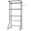 VEVOR Over Washer and Dryer Storage Shelf, 3 Tiers Laundry Room Drying Rack with Hanger Rod and Hooks, Single Row Adjustable Washer Shelves Space Saver, for Laundry Room Storage & Organization, Black