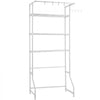 VEVOR Over Washer and Dryer Storage Shelf, 3 Tiers Laundry Room Drying Rack with Hanger Rod and Hooks, Single Row Adjustable Washer Shelves Space Saver, for Laundry Room Storage & Organization, White