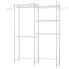 VEVOR Over Washer and Dryer Storage Shelves, 5 Tiers Laundry Room Drying Rack with Hanger Rod and Hooks, Two Rows Adjustable Washer Shelves Space Saver, for Laundry Room Storage & Organization, White