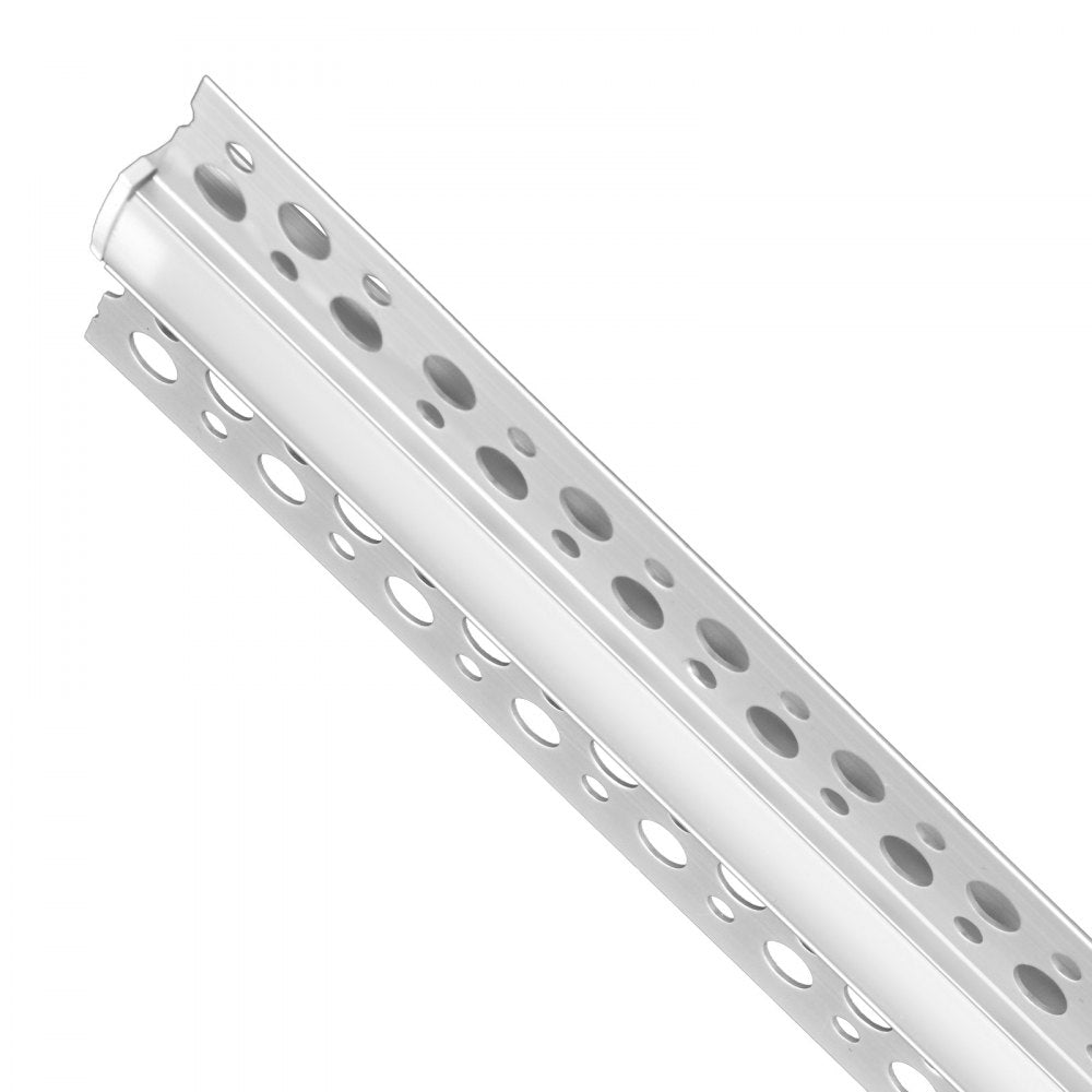 VEVOR Plaster-in LED Aluminum Channel, 10-Pack 6.6 ft/2M, Trimless Recessed Drywall LED Strip Diffuser Channel, with Milky Cover, End Caps and Mounting Clips, Aluminum Profile, for Wall and Ceiling