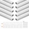 VEVOR 10-Pack 6.6 ft/2M Plus-Size U Shape LED Aluminum Channel, with Milky Cover, End Caps and Mounting Clips, Aluminum Profile for LED Strip Light, Easy Installation, for Under Cabinet Ceiling Coves