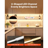 VEVOR 6-Pack 3.3 ft/1M U Shape LED Aluminum Channel, with Milky Cover, End Caps and Mounting Clips, Aluminum Profile for LED Strip Light Installations, Easy Installation, for Under Cabinet Counter