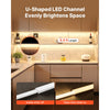 VEVOR 10-Pack 6.6 ft/2M U Shape LED Aluminum Channel, with Milky Cover, End Caps and Mounting Clips, Aluminum Profile for LED Strip Light Installations, Easy Installation, for Under Cabinet Counter