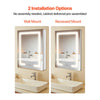 VEVOR Lighted Medicine Cabinet with Mirror, 20 x 26 in Recessed or Wall Mount, 3 Color Dimmable LED Bathroom Medicine Cabinet with Double-Side Mirror, Adjustable Shelves, Memory Anti-Fog Function