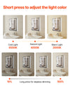 VEVOR lighted medicine cabinet 3 color temperature modes and dimming infographic