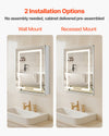 VEVOR 2 installation options wall mount and recessed mount infographic