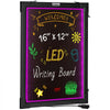 VEVOR LED Message Writing Board, 16"x12" Illuminated Erasable Lighted Chalkboard, Neon Effect Menu Sign Board, Drawing Board with 8 Fluorescent Chalk Markers and Remote Control, for Home Wedding Shop