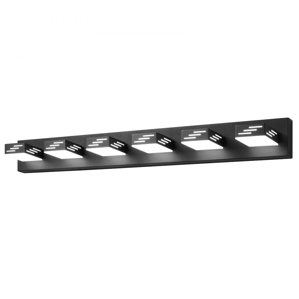 VEVOR 6-Light LED Modern Vanity Light Fixtures, 40.35-Inch, Black Finish Bathroom Wall Lighting Fixture Over Mirror, with IP44 Waterproof, for Bathroom, Living Room, Bedroom, Hallway, Cool White 6000K
