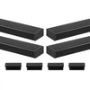 VEVOR 4 Pack 6.5 ft Stainless Steel Handrail, Rectangular Top Stair Deck Hand Rail for Outdoor/Indoor Steps with End Cap,Matte Black Coating Adjustable Metal Stair Rail for Cable Railing Kit