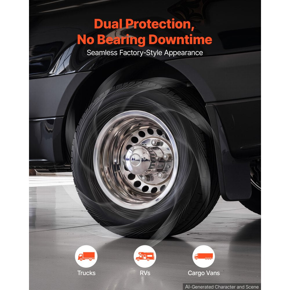 VEVOR 16-Inch Wheel Simulator 6 Lug SUS304 Stainless Steel Rear Wheel Cover, Fit for 2007-2026 Sprinter 3500, 3500XD, 4500 Models, Heavy-Duty Polished Appearance, Upgrade Replacements, for Trucks RVs