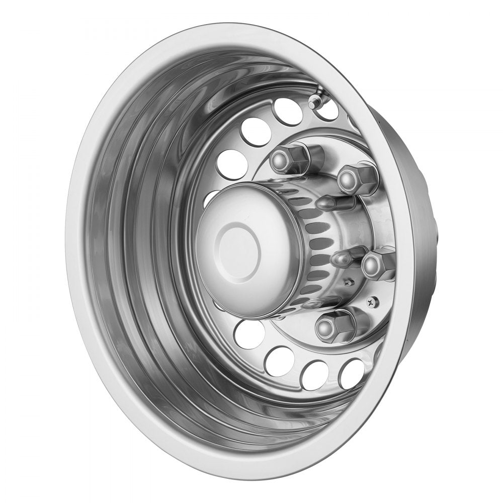 VEVOR 16-Inch Wheel Simulator 6 Lug SUS304 Stainless Steel Rear Wheel Cover, Fit for 2007-2026 Sprinter 3500, 3500XD, 4500 Models, Heavy-Duty Polished Appearance, Upgrade Replacements, for Trucks RVs