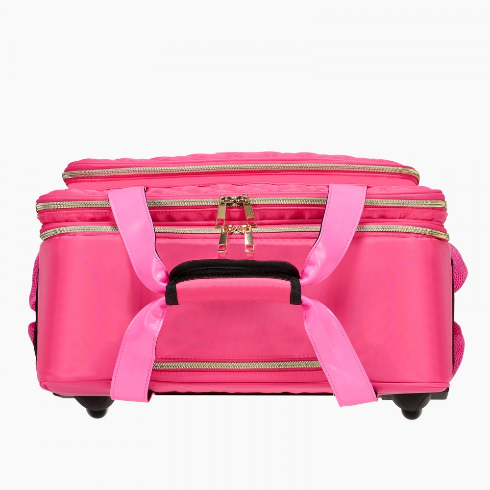 VEVOR Rolling Laptop Bag, Fits Up to 17.3 Inch Laptop, Wheeled Briefcase, Roller Computer Tote Bag with 2 Fixed Wheels & Telescoping Handle, Laptop Case for Work Travel Business Office, Red