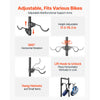 VEVOR Bike Stand for 2 Bikes, Freestanding Vertical Bike Storage Rack, with Height-Adjustable Hooks, Heavy-Duty Carbon Steel Standing Bicycle Floor Stand, Ideal for Garage, Apartment, Home, Black