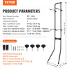 VEVOR 2 Bike Storage Rack, Free Standing Gravity Wall Vertical Bike Rack, Fully Adjustable Bike Rack Garage, Sturdy Steel & Easy Assemble, for Garage, Living Room, Shed, Holds Up to 90 lbs Black