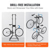 VEVOR 4 Bike Storage Rack, Free Standing Gravity Wall Vertical Bike Rack, Fully Adjustable Bike Rack Garage, Sturdy Steel & Easy Assemble, for Garage, Living Room, Shed, Holds Up to 260 lbs Black