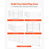VEVOR Baby Gate, 192 Inches Extra Wide, 28 Inches High 8-Panel Foldable Dog Gate, for Child Pet Security, One-Hand Open, Install Between Two Walls or As a Fence, for Stairs and Doorways, White