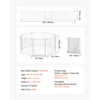 VEVOR Baby Gate, 192 Inches Extra Wide, 28 Inches High 8-Panel Foldable Dog Gate, for Child Pet Security, One-Hand Open, Install Between Two Walls or As a Fence, for Stairs and Doorways, White