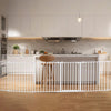 VEVOR Baby Gate, 192 Inches Extra Wide, 28 Inches High 8-Panel Foldable Dog Gate, for Child Pet Security, One-Hand Open, Install Between Two Walls or As a Fence, for Stairs and Doorways, White