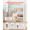 VEVOR Baby Gate for Stairs, 29.5-43 in Adjustable Width, Baby Gate with Adjustable Cat Door, with Pressure Mount Kit and Wall Mount Kit, Secure Metal Pet Door for Stairs, Doorways, and House, White