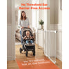 VEVOR Baby Gate for Stairs, 31-48 in Adjustable Width, 30 in High Dog Gate, No Bottom Bar, One-Handed Operation, Easy Drilling Installation with Hardware Kit, for Stairs, Doorways, and House, White