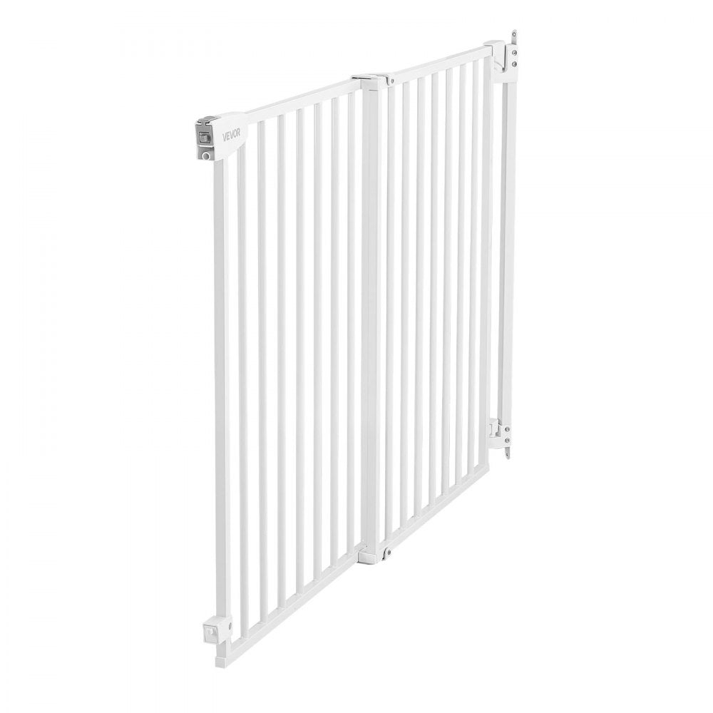 VEVOR Baby Gate for Stairs, 31-48 in Adjustable Width, 30 in High Dog Gate, No Bottom Bar, One-Handed Operation, Easy Drilling Installation with Hardware Kit, for Stairs, Doorways, and House, White