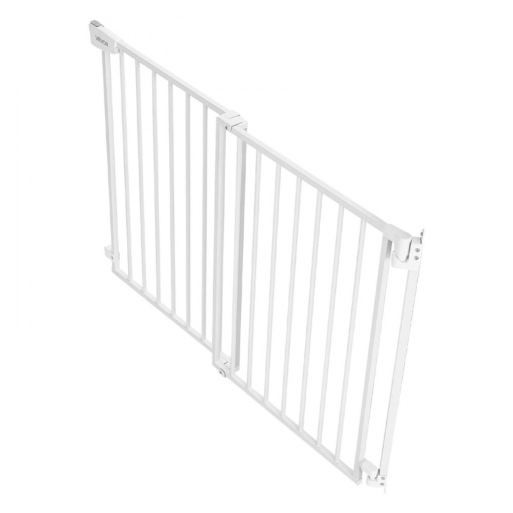 VEVOR Baby Gate for Stairs, 31-48 in Adjustable Width, 30 in High Dog Gate, No Bottom Bar, One-Handed Operation, Easy Drilling Installation with Hardware Kit, for Stairs, Doorways, and House, White