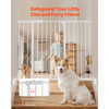 VEVOR Baby Gate, 26-48 Inches Adjustable Width, 36 Inches High Dog Gate, Easy Step Walk Thru, for Child Pet Security, Pressure Mount Kit, Wall Cups, One-Hand Open, for Stairs and Doorways, White