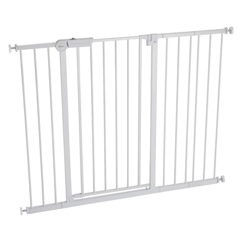 VEVOR Baby Gate, 26-48 Inches Adjustable Width, 36 Inches High Dog Gate, Easy Step Walk Thru, for Child Pet Security, Pressure Mount Kit, Wall Cups, One-Hand Open, for Stairs and Doorways, White