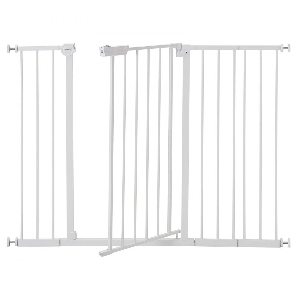 VEVOR Baby Gate, 26-48 Inches Adjustable Width, 36 Inches High Dog Gate, Easy Step Walk Thru, for Child Pet Security, Pressure Mount Kit, Wall Cups, One-Hand Open, for Stairs and Doorways, White