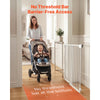 VEVOR Baby Gate for Stairs, 29-43 in Adjustable Width, 36 in High Dog Gate, No Bottom Bar, One-Handed Operation, Easy Drilling Installation with Hardware Kit, for Stairs, Doorways, and House, White
