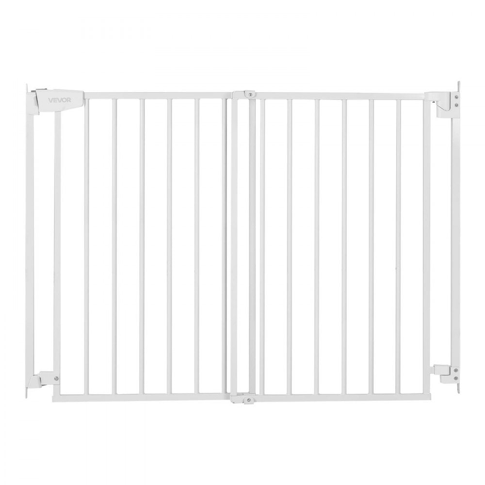 VEVOR Baby Gate for Stairs, 29-43 in Adjustable Width, 36 in High Dog Gate, No Bottom Bar, One-Handed Operation, Easy Drilling Installation with Hardware Kit, for Stairs, Doorways, and House, White