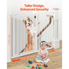 VEVOR Baby Gate, 26-40 Inches Adjustable Width, 36 Inches High Dog Gate, Easy Step Walk Thru, for Child Pet Security, Pressure Mount Kit, Wall Cups, One-Hand Open, for Stairs and Doorways, White