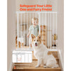 VEVOR Baby Gate, 26-40 Inches Adjustable Width, 36 Inches High Dog Gate, Easy Step Walk Thru, for Child Pet Security, Pressure Mount Kit, Wall Cups, One-Hand Open, for Stairs and Doorways, White